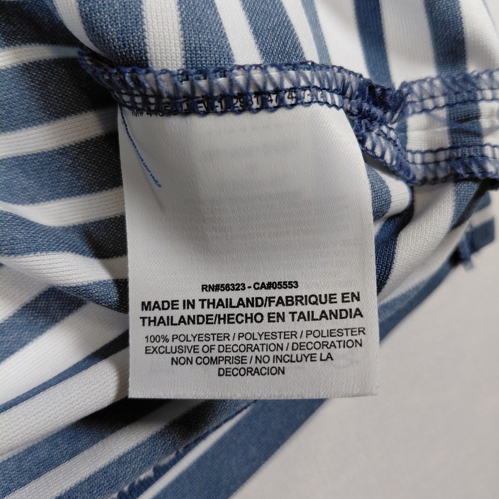Nike Golf Mens Dri-Fit RSU Tiger Logo Striped Polo Shirt Blue White Size M - Picture 5 of 11